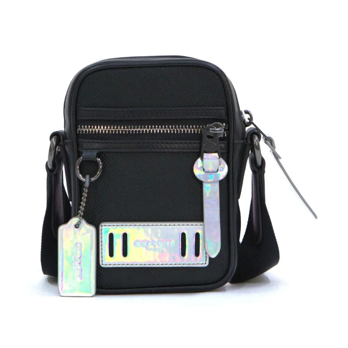 Coach Men`s Black Shoulder Terrain Reflective Crossbody Bag - Black