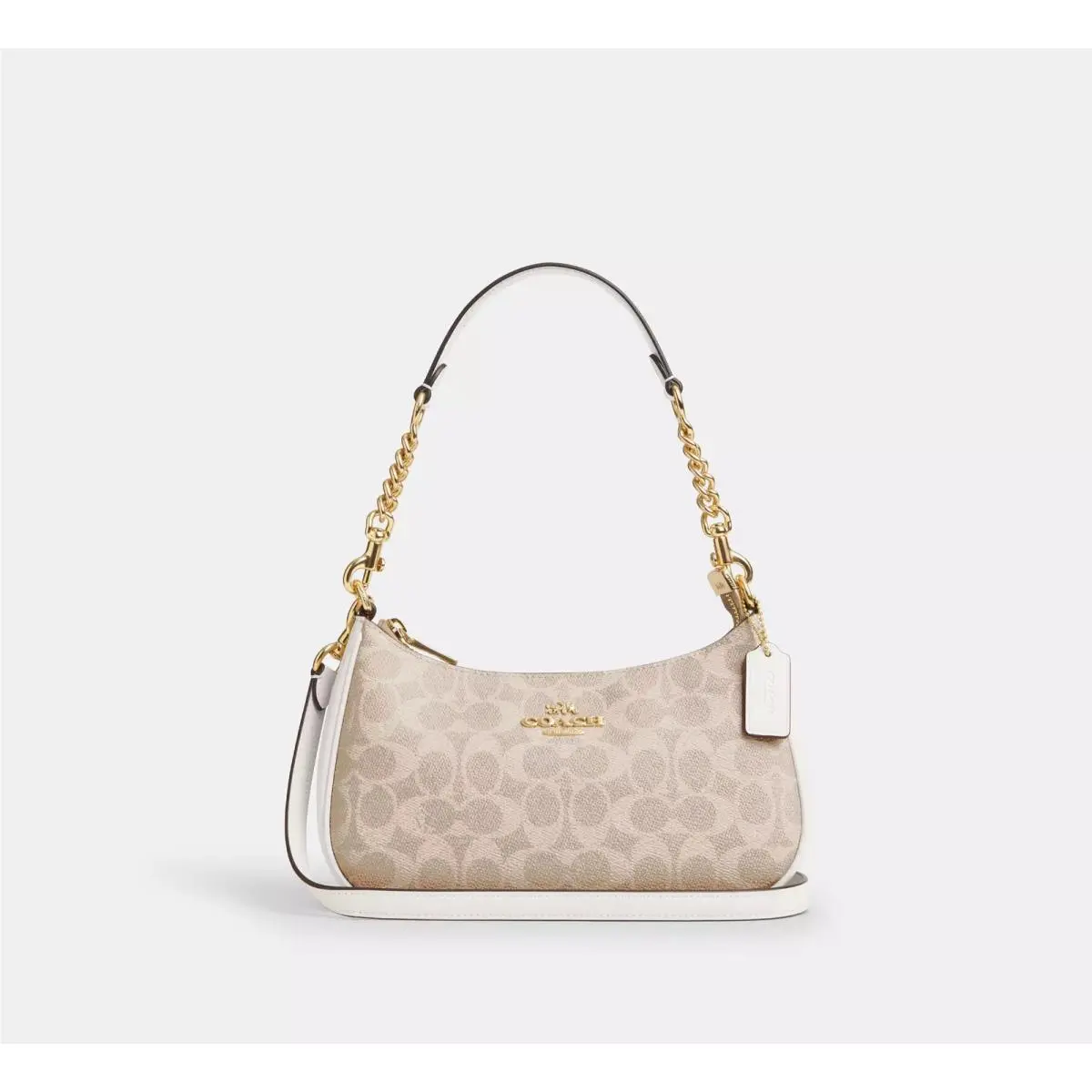 Coach Teri Shoulder Bag In Signature Canvas Gold/sand/chalk Outlet