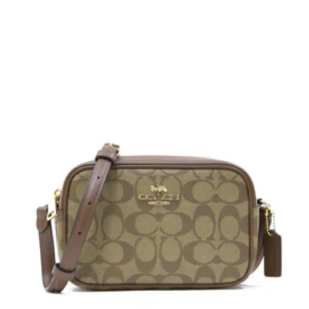 Coach Mini Jamie Camera Bag In Signature Canvas - Khaki/saddle 2