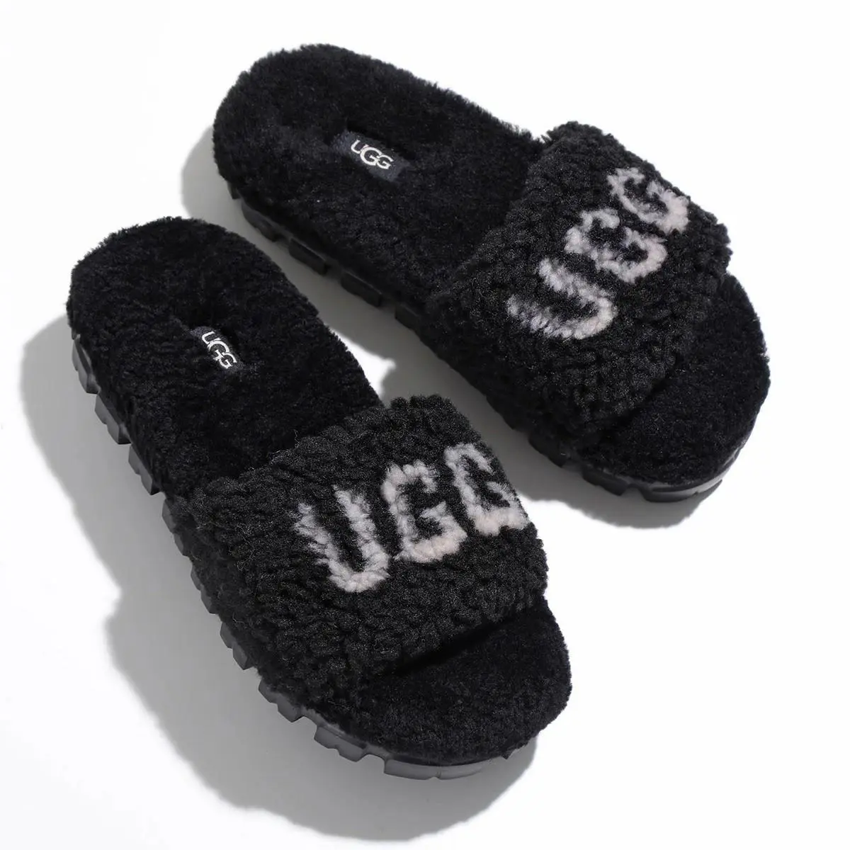 Ugg Women`s Cozetta Curly Graphic Logo Soft Slippers Shoes 10