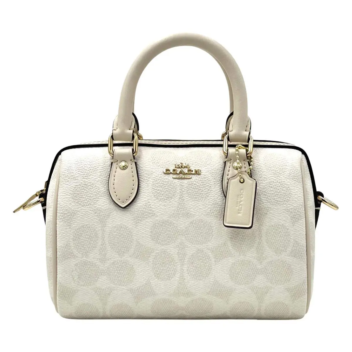Coach Mini Rowan Crossbody Bag In Signature Canvas - Gracier White - White