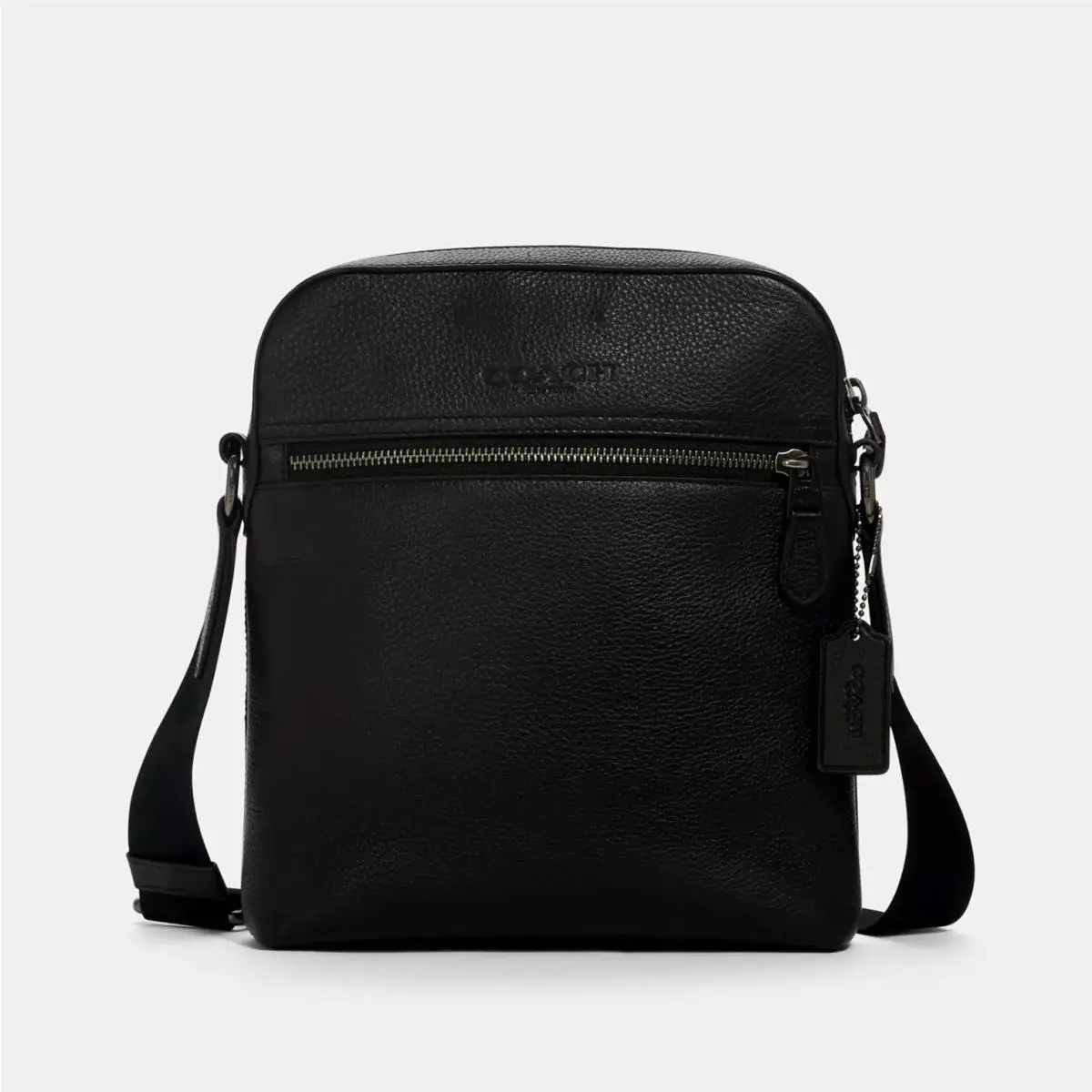 Coach 4011 Houston Flight Pebbled Leather Messenger Bag Black