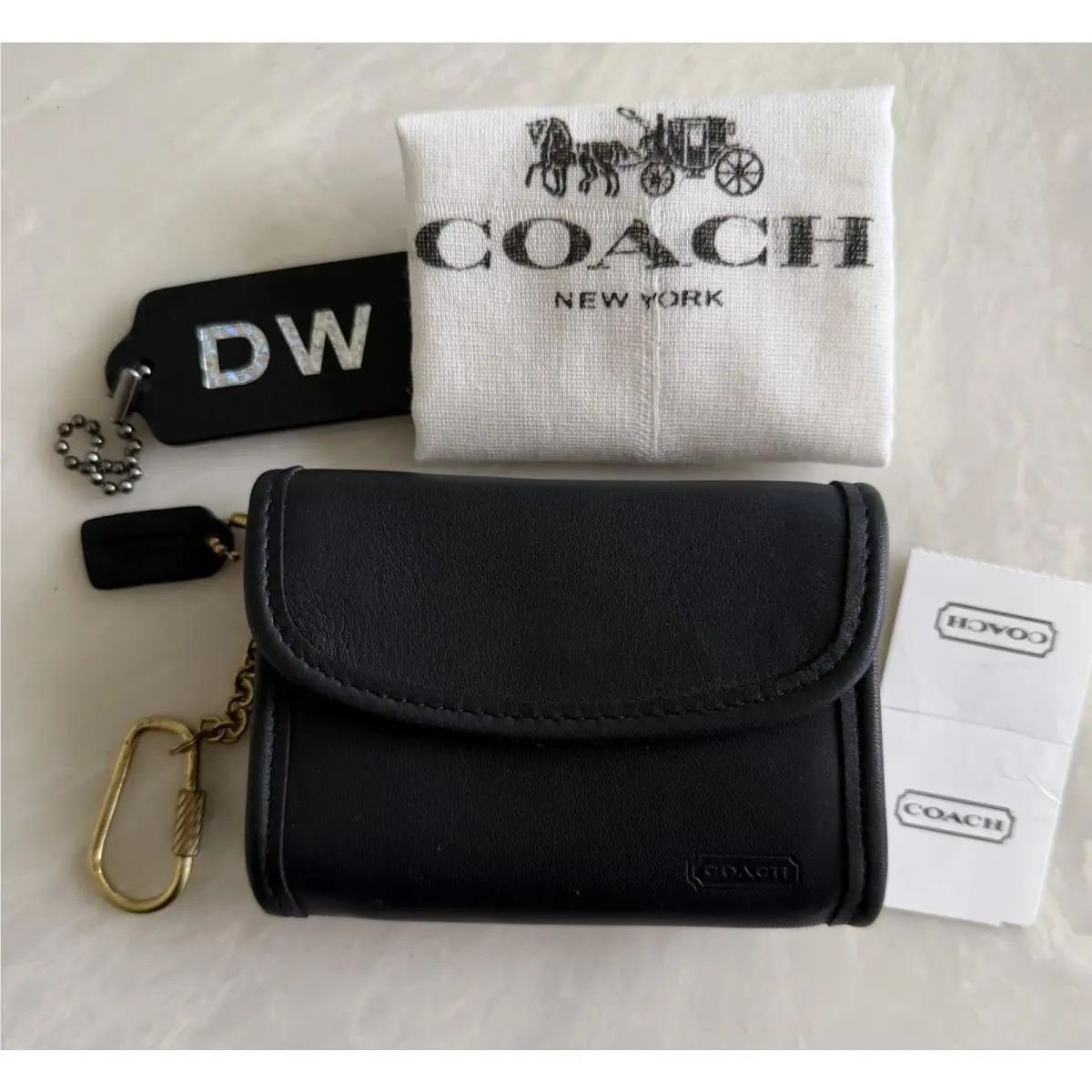 Coach Vintage Black Leather Multifunction Wallet Costa Rica