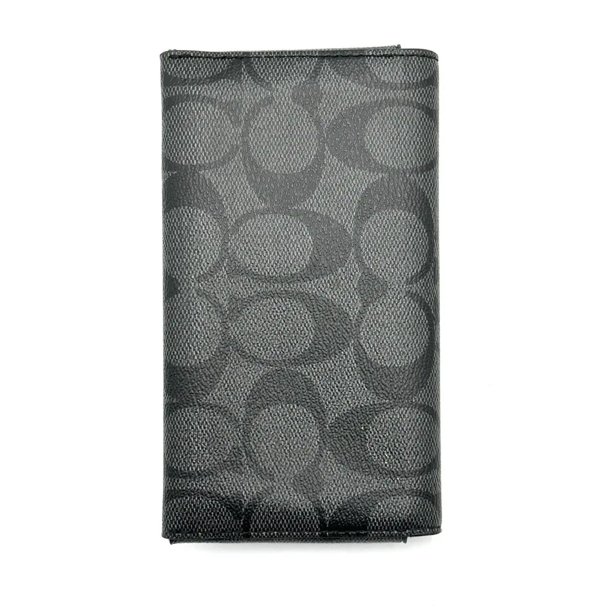 Coach Wallet Signature Universal Charcoal Black Leather Phone Case F63972