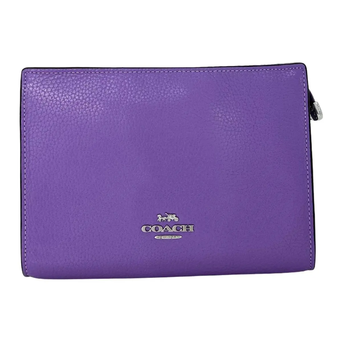 Coach Slim Crossbody Pebbled Leather-silver/iris