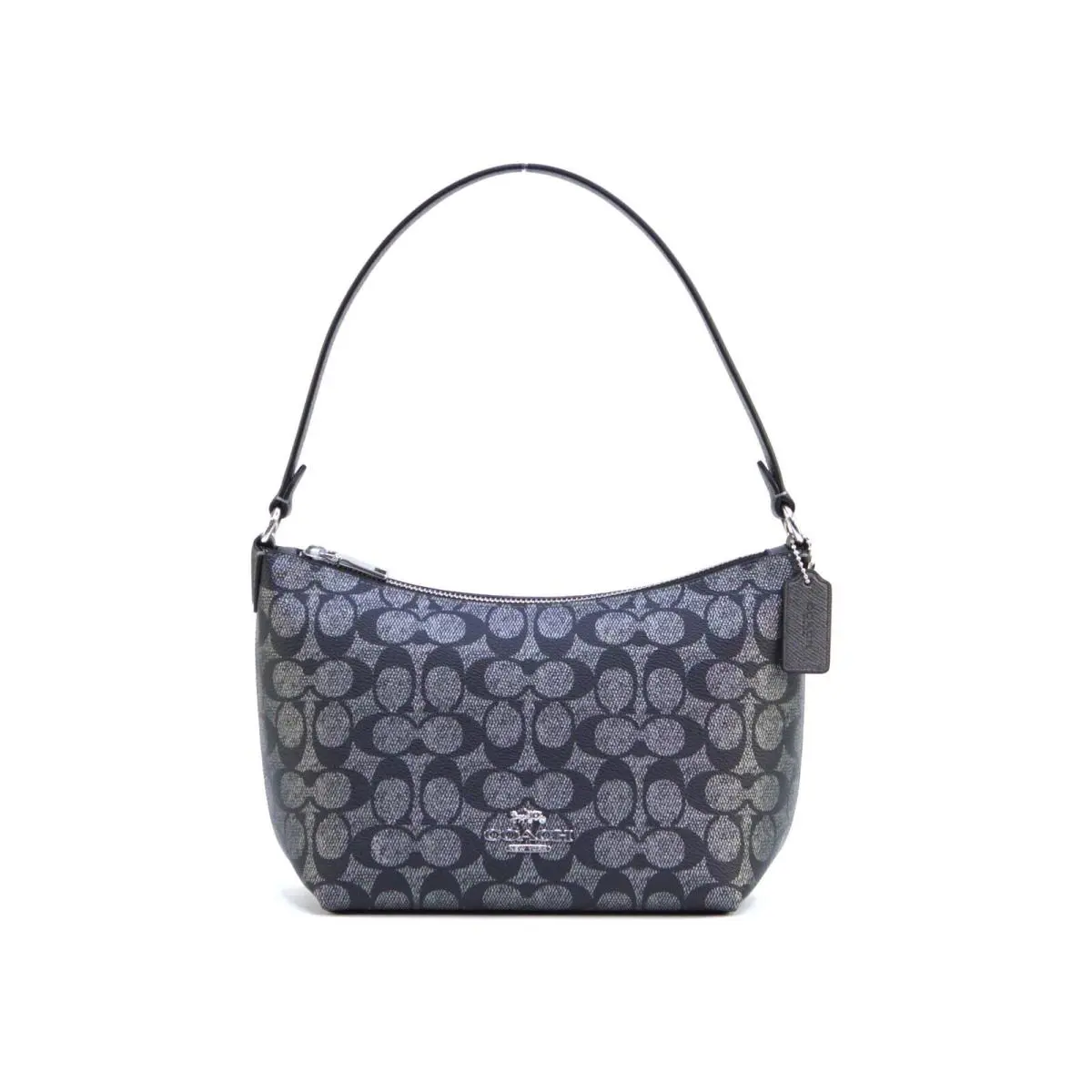 Zip Top Shoulder Bag In Signature Canvas - Silver/gunmetal Multi by Coach
