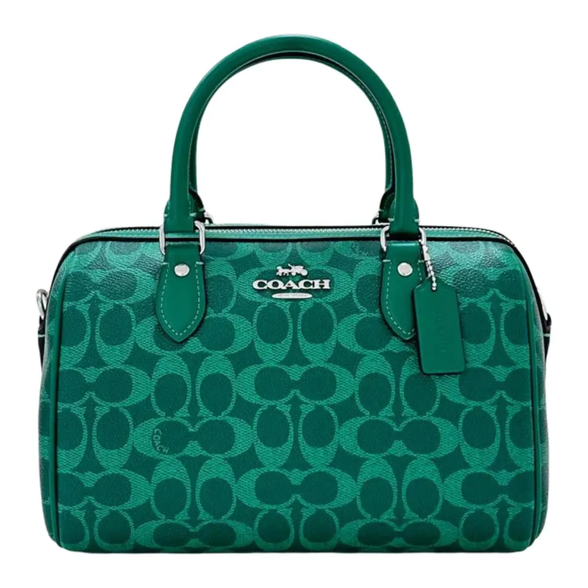 Coach Rowan Satchel Bag In Signature Canvas - Bright Jade - Exterior: Bright Jade