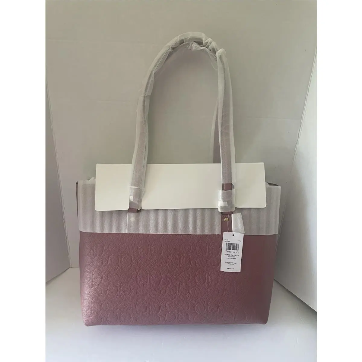 Coach Station Tote Bag In Signature Leather CDL99 Gold/peony Pink