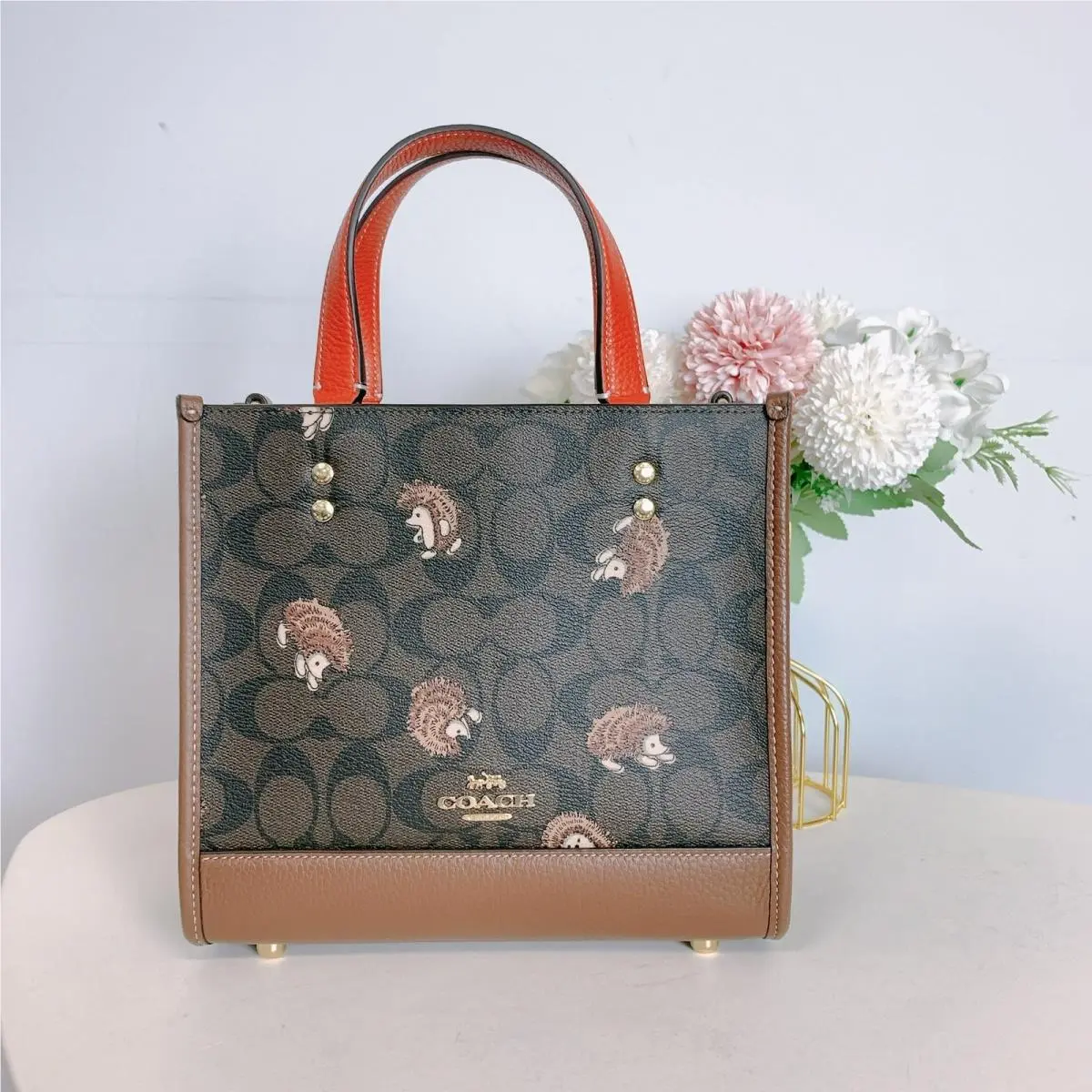 Coach CC769 Dempsey Tote 22 In Signature Canvas with Hedgehog Print