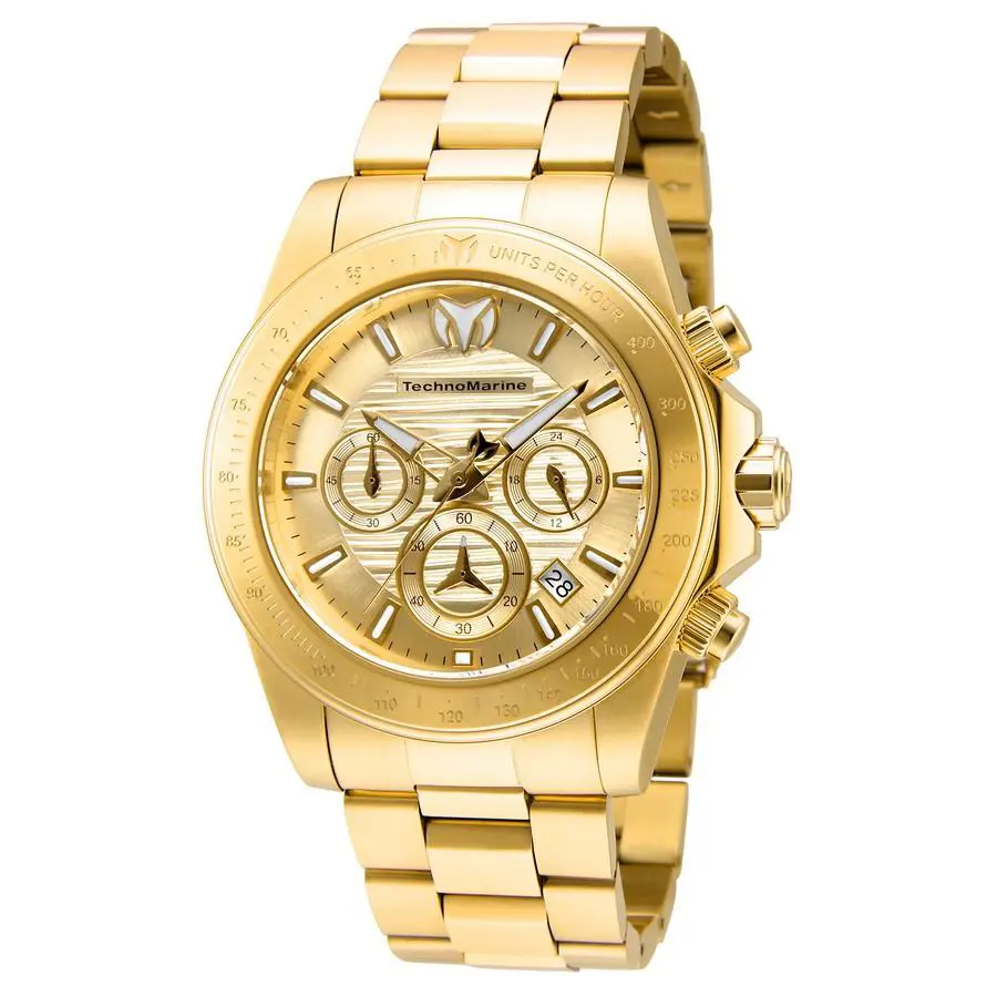 Technomarine Manta Ray Chronograph Quartz Gold Dial Men`s Watch TM-219004