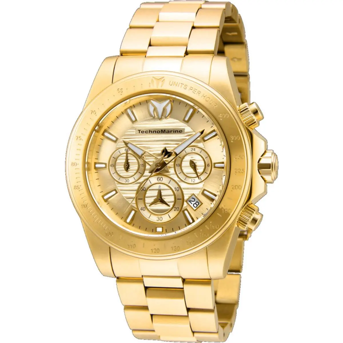 Technomarine Men`s Watch Manta Ray Chrono Yellow Gold Steel Bracelet TM-219004 by TechnoMarine