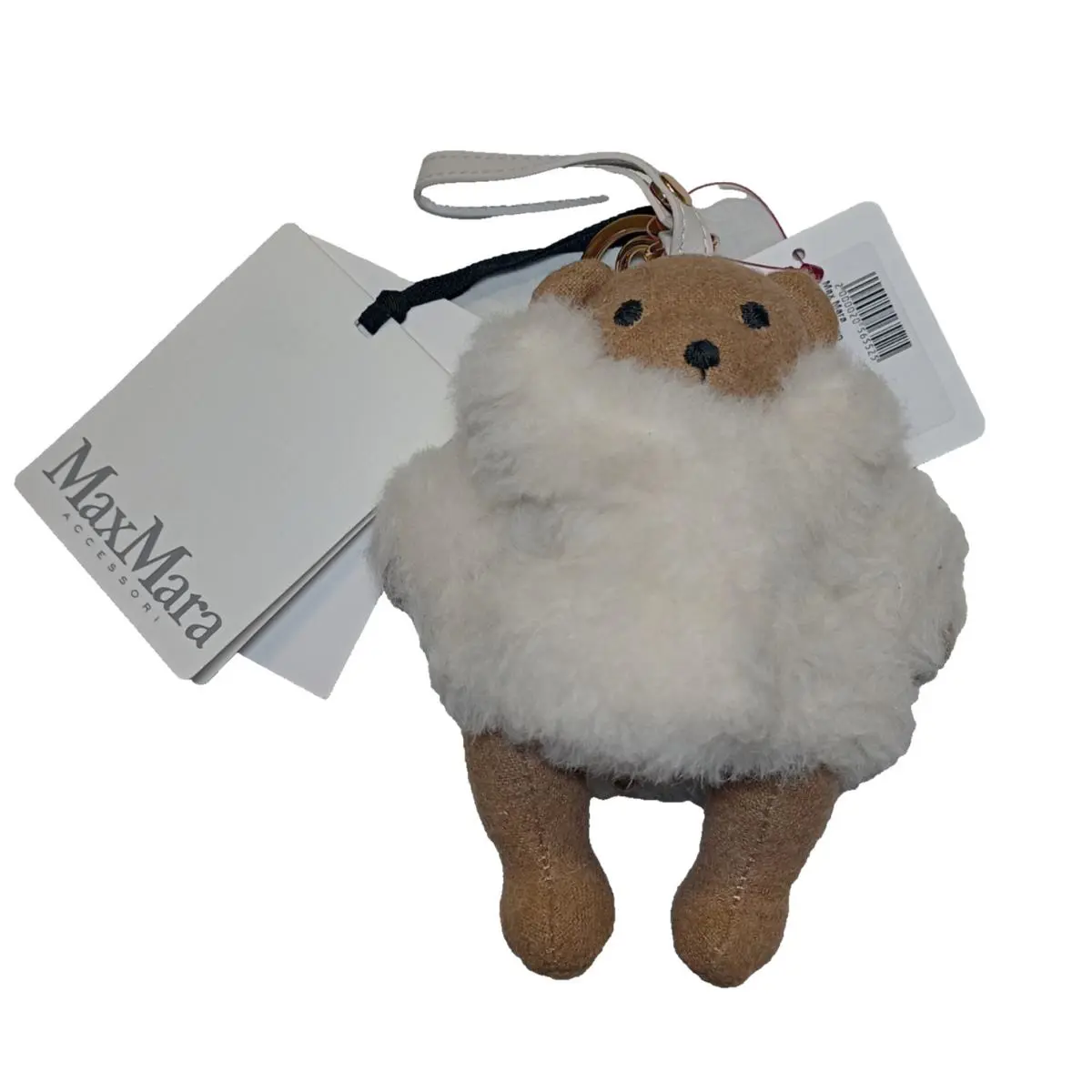 Max Mara Myteak Teak Bear White 6 Key Chain Keychain Bag Charm