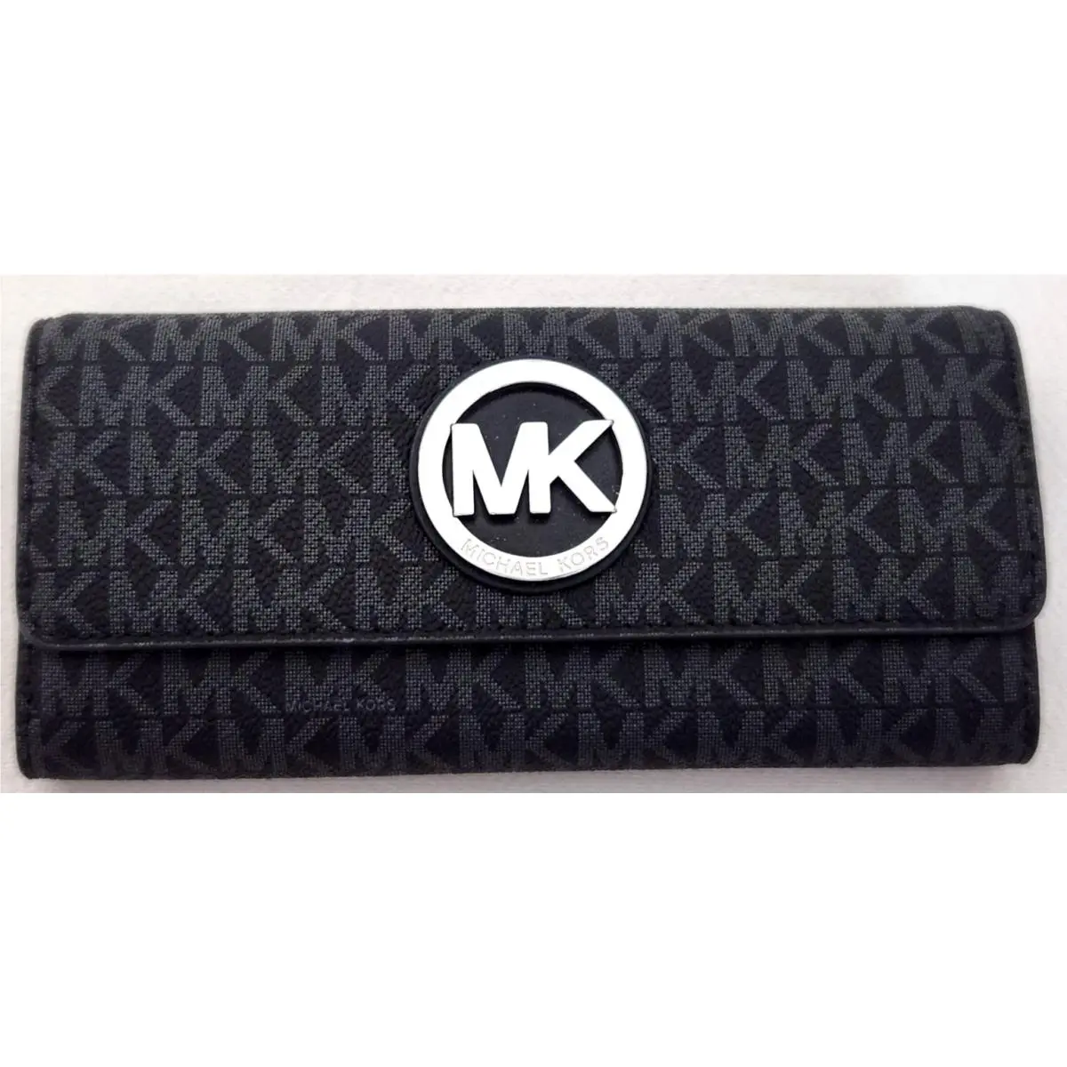 Fulton Black Logo Silver Large Shoulder Bag /or Wallet Wallet by Michael Kors