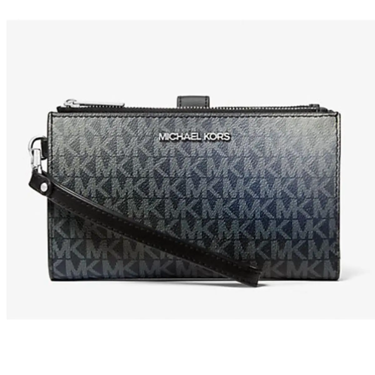 Women`s Outlet Jet Set Large Ombré Signature Logo Wristlet Black by Michael Kors