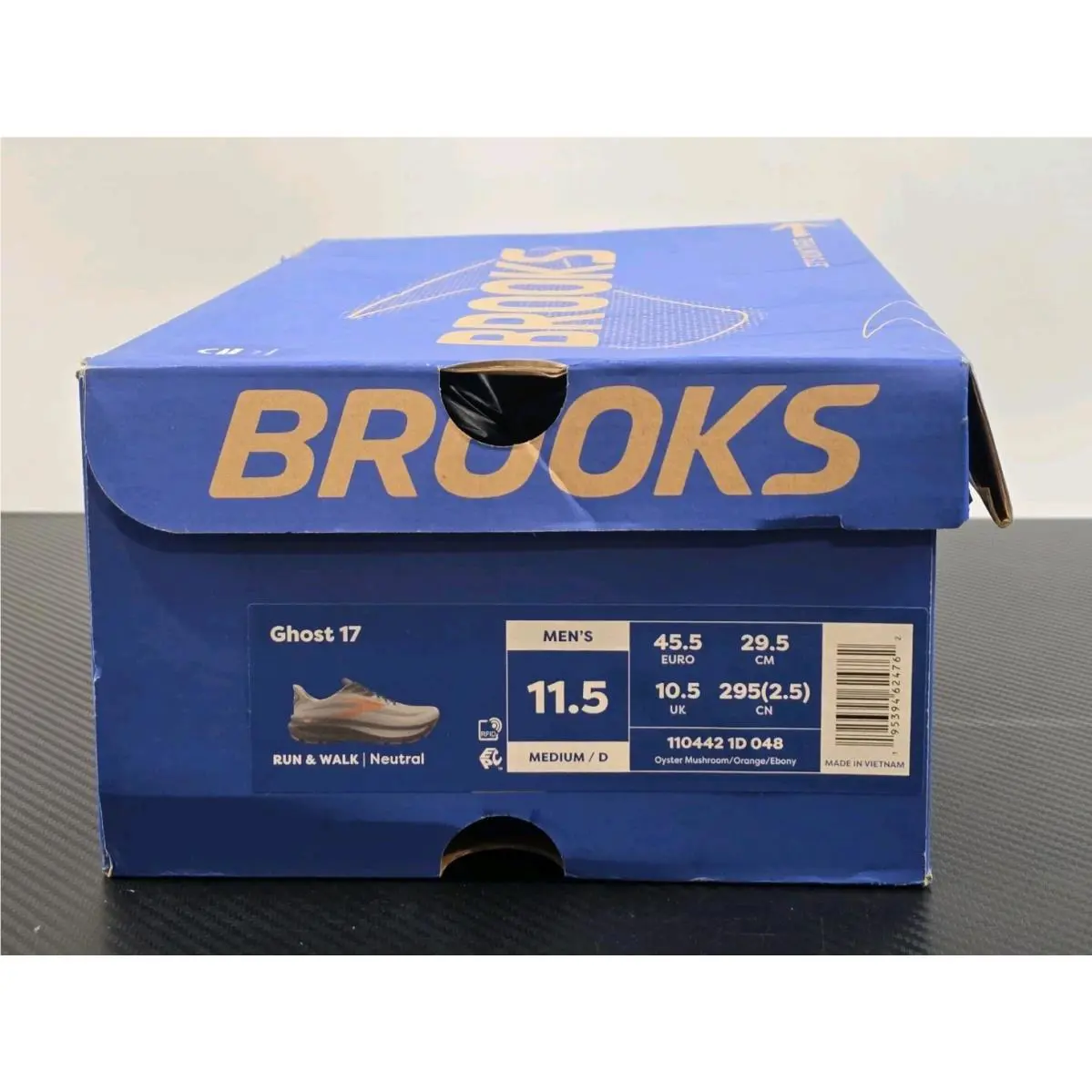 Brooks shoes - Brooks Ghost 17 - Ghost - 110442-1D-048 - Oyster Mushroom/Orange/Ebony 11