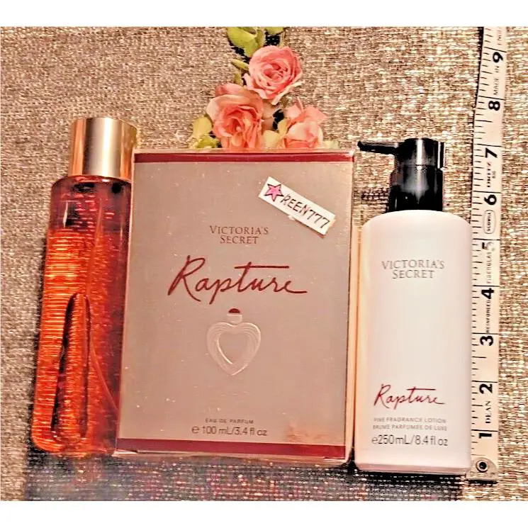 Victoria`s Secret Rapture Eau de Parfum Perfume Cologne 3.4 Mist+lotion Gift Set