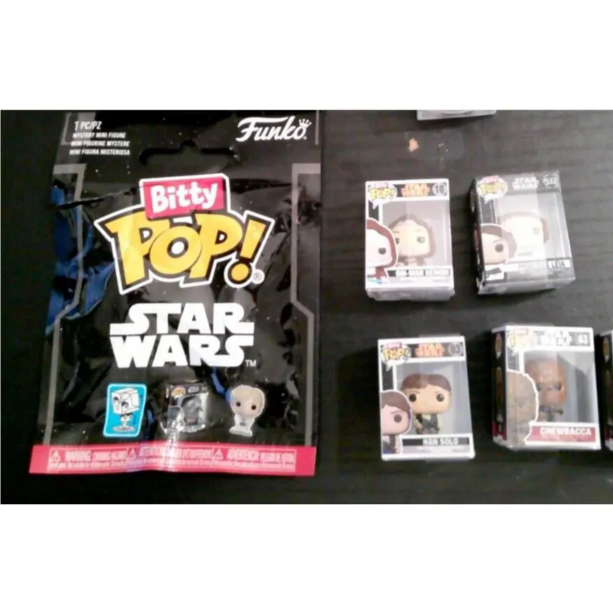 4 Mini Bitty Funko Pop Star Wars Obi Wan Kenobi Princess Leia Chewbacca Han