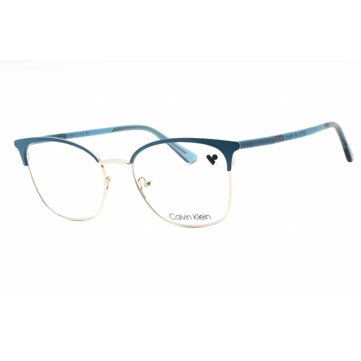 Calvin Klein Women`s Eyeglasses Petrol Metal Rectangular Shape Frame CK22119 431