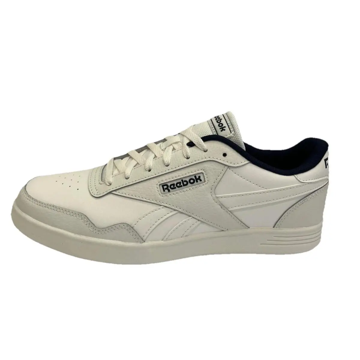 Reebok Club Memt Men`s Lifestyle Shoes Leather Sneakers White/ Navy Blue