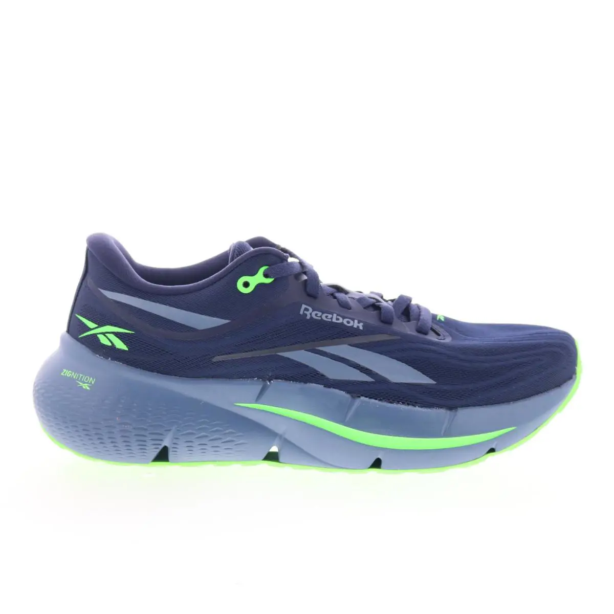 Reebok Zignition Mens Blue Canvas Lace Up Athletic Running Shoes - Blue