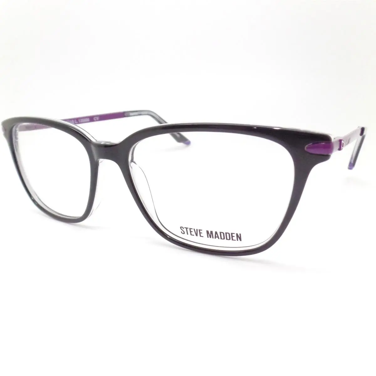 Steve Madden Gemma Black Purple 52mm Eyeglass RX Frame