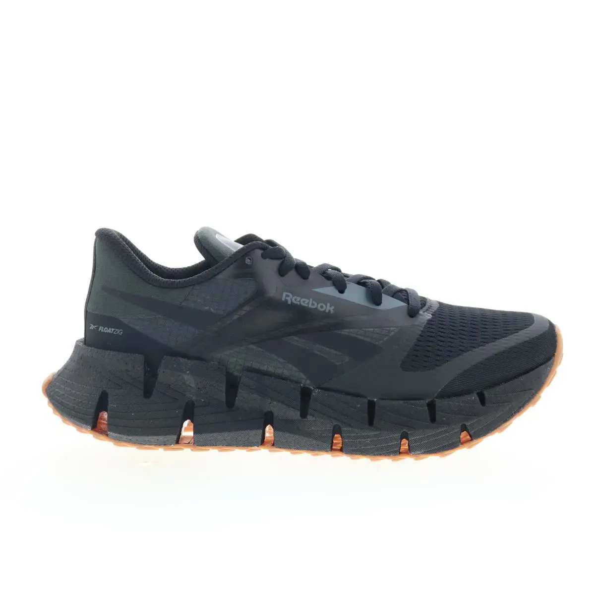 Reebok Floatzig 1 Mens Black Canvas Lace Up Athletic Running Shoes - Black