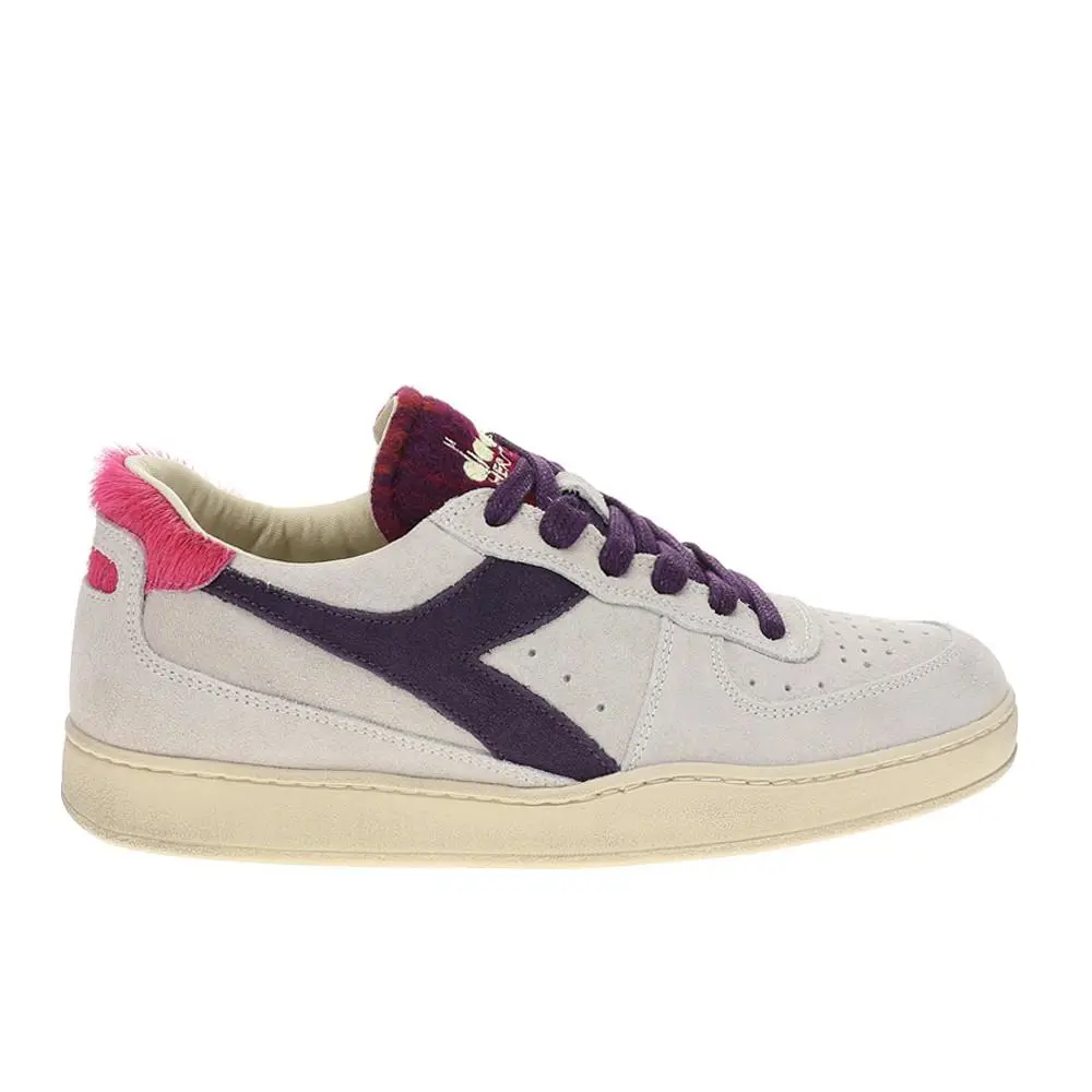 Diadora Mi Basket Low Arctic Lace Up Womens Beige Sneakers Casual Shoes 180905 - Beige