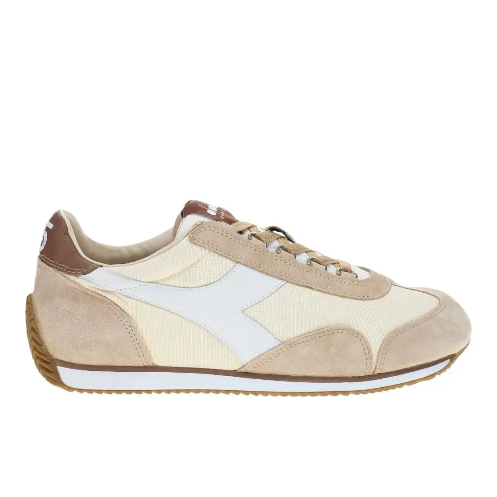 Diadora Equipe H Dirty Stone Wash Lace Up Mens Off White Sneakers Casual Shoes - Off White