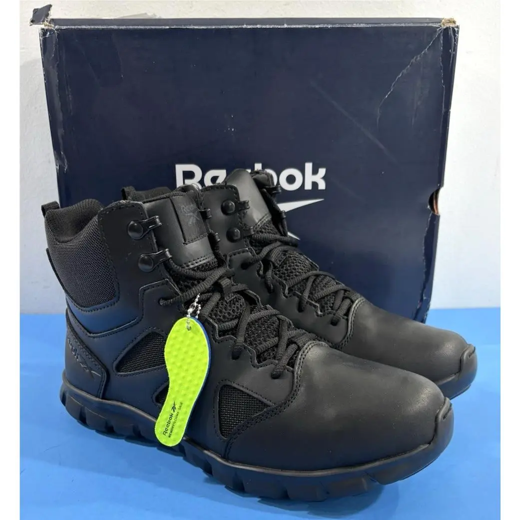 10 M Reebok Mens 6 Sublite Cushion Tactical Zipper Boots RB8605 Black 10 M