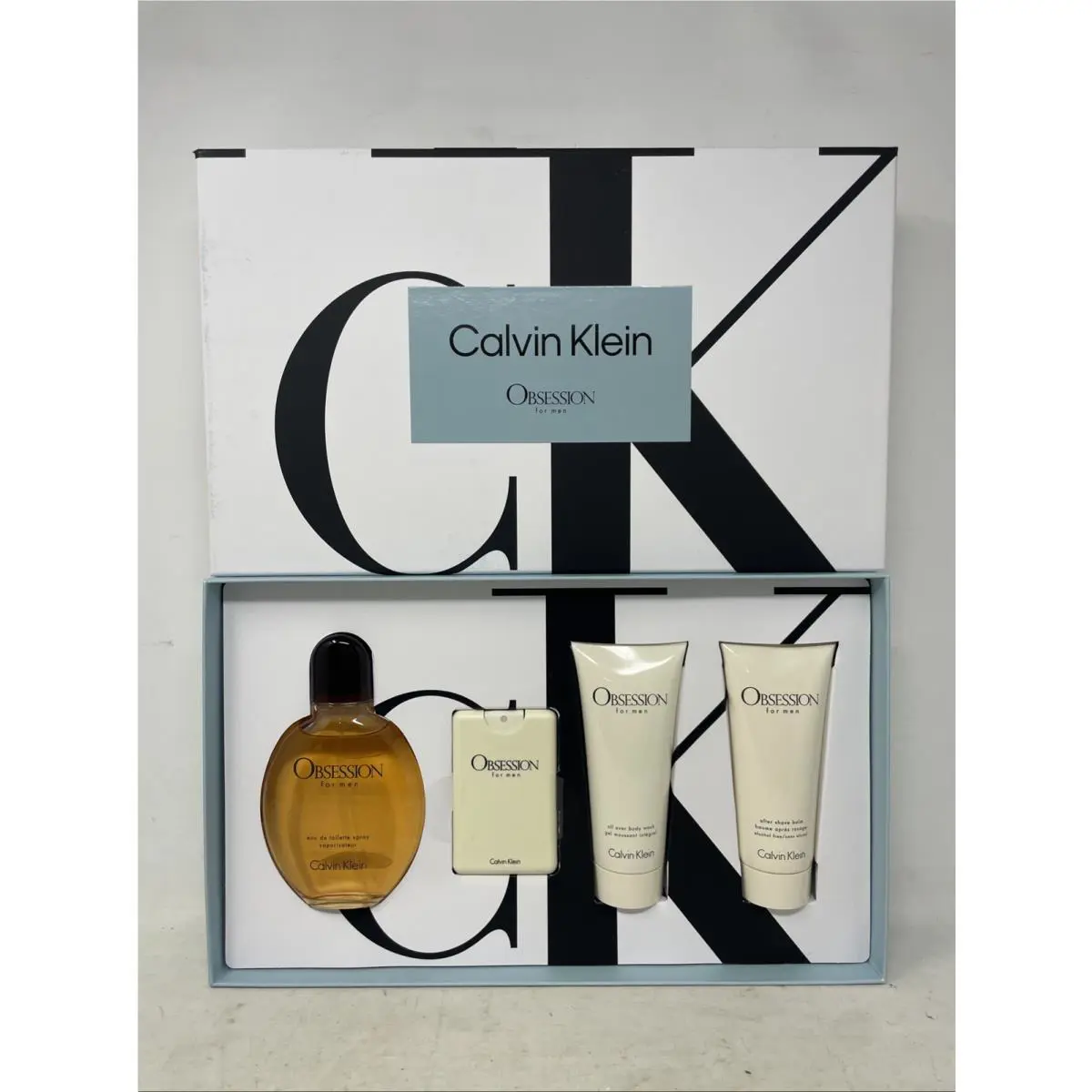 Calvin Klein Obsession For Men Fragrance 4-Piece Gift Set Perfume Body Wash PP