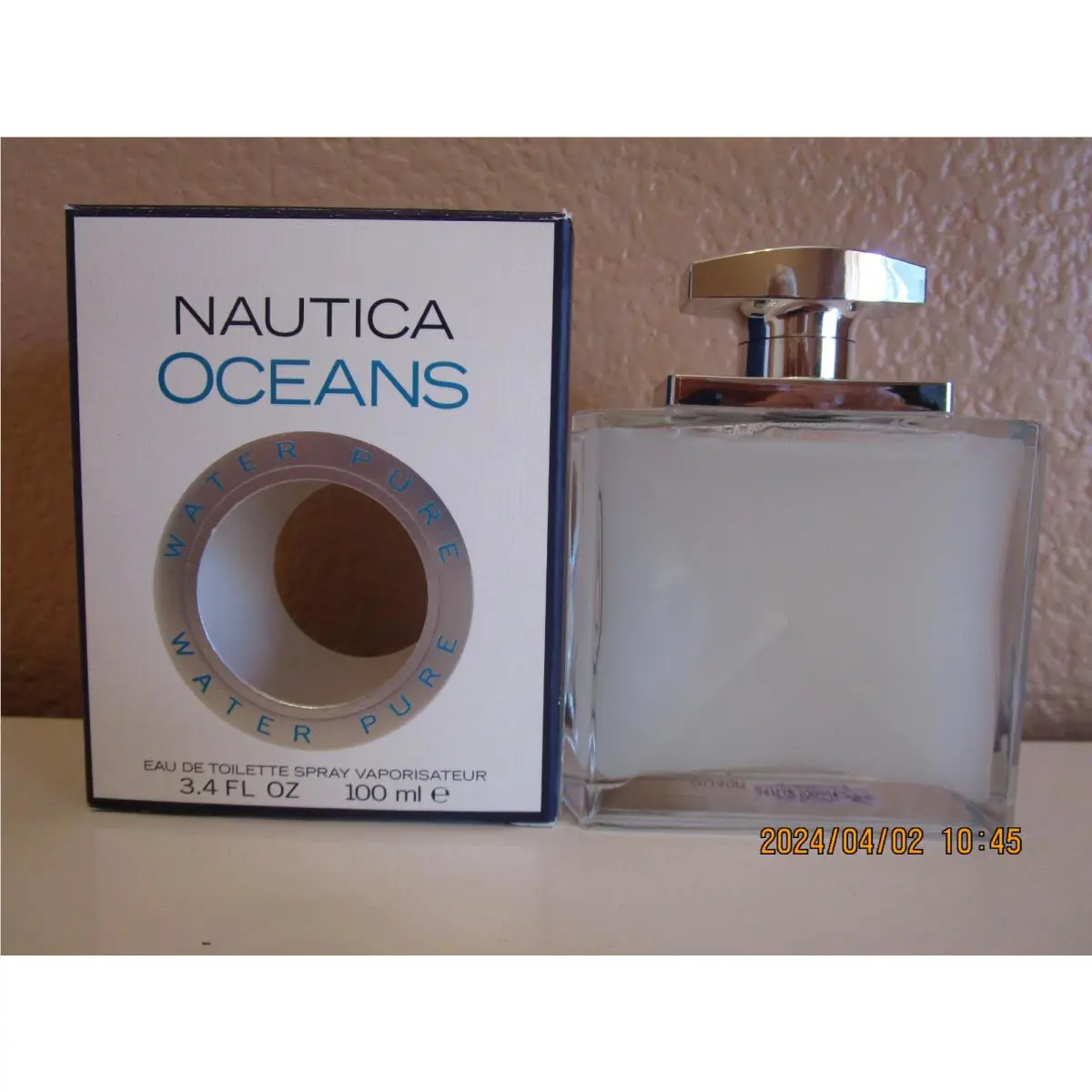 Nautica Oceans Water Pure 3.4 oz 100 ml Edt Spray NO Cello
