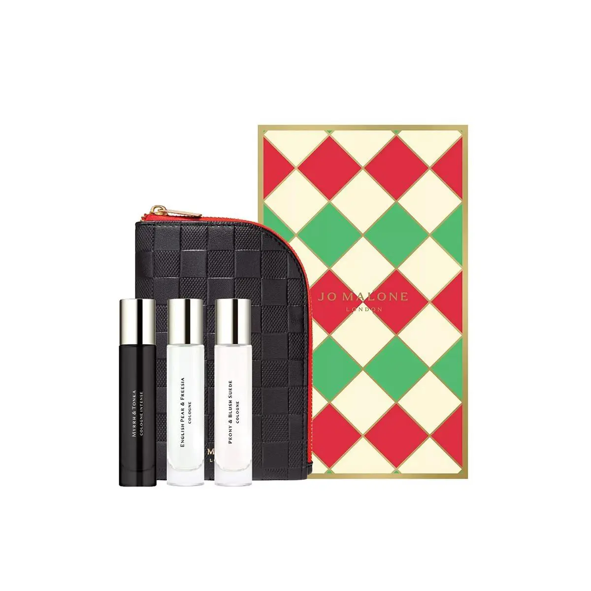 Jo Malone Holiday Travel Spray Cologne Perfume Trio + Leather Pouch Travel Bag