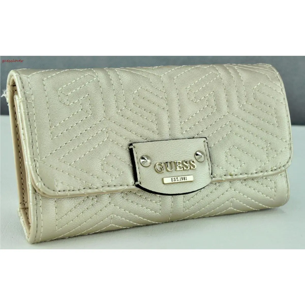 Usa Chic Slg Wallet Guess Limited G Cube Quilt Gold Ladies Lovely