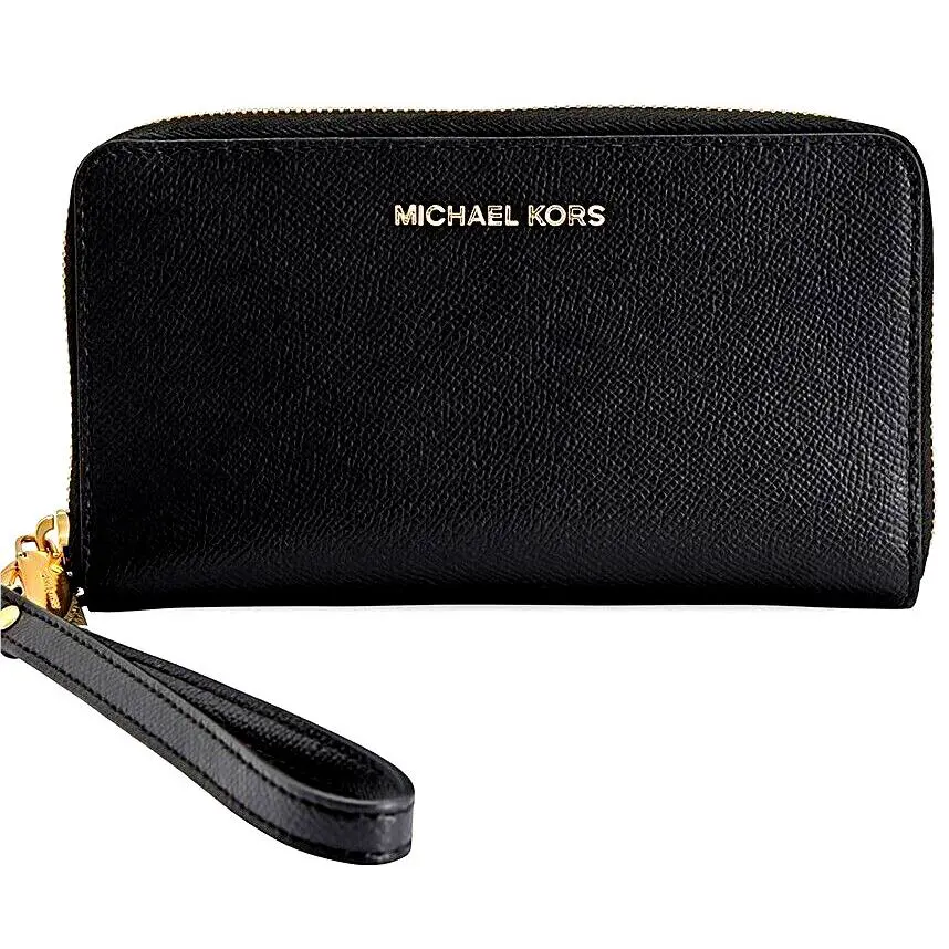 Michael Kors Travel Phone Multifunction Large Wristlet Wallet Black
