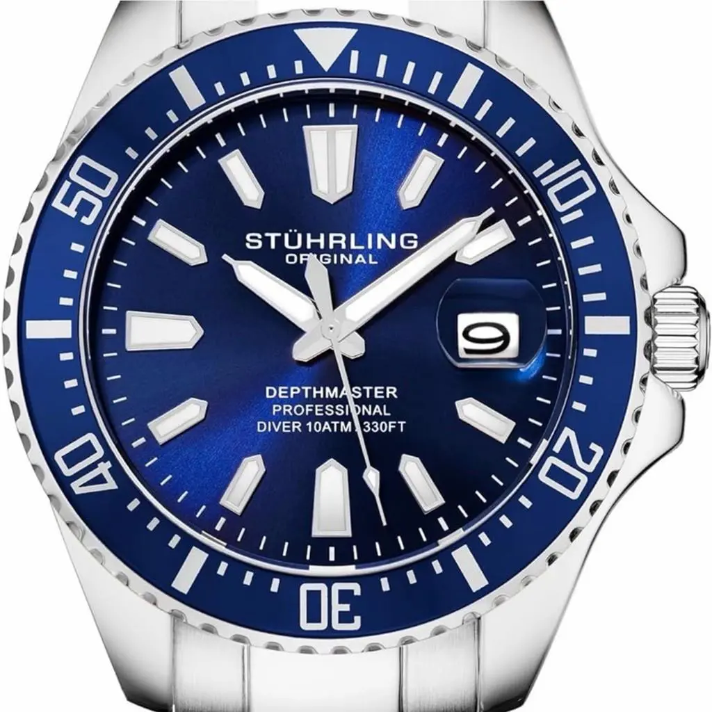Stuhrling Original Blue and Silver Dive Watch
