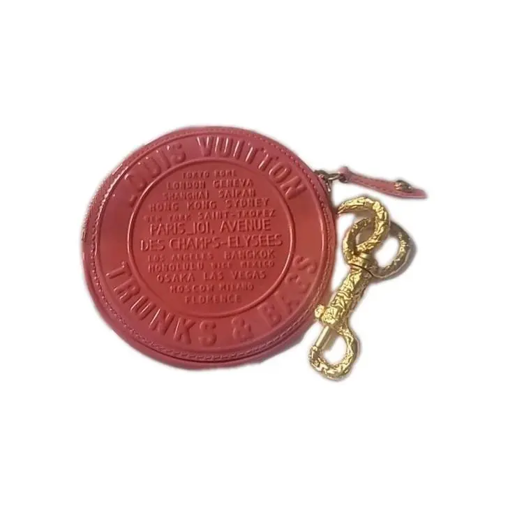 LV Luxury Louis Vuitton Salmon Pink Patent Leather Trunks Bags XL Key Charm