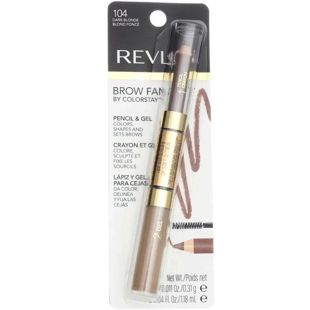 12 Revlon Colorstay Brow Fantasy Eyebrow 2-in-1 Gel Pencil 104 Dark Blonde