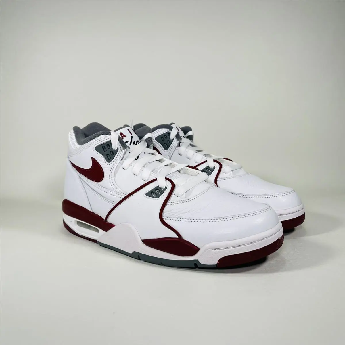 Nike shoes - Nike Air Flight 89 - Air Flight - DD1173 100 - White / Team Red - Smoke Grey 3