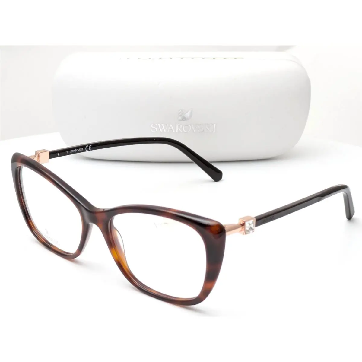 Swarovski SK5416 052 Dark Havana Tortoise Women`s Eyeglasses Frames 53-16-145