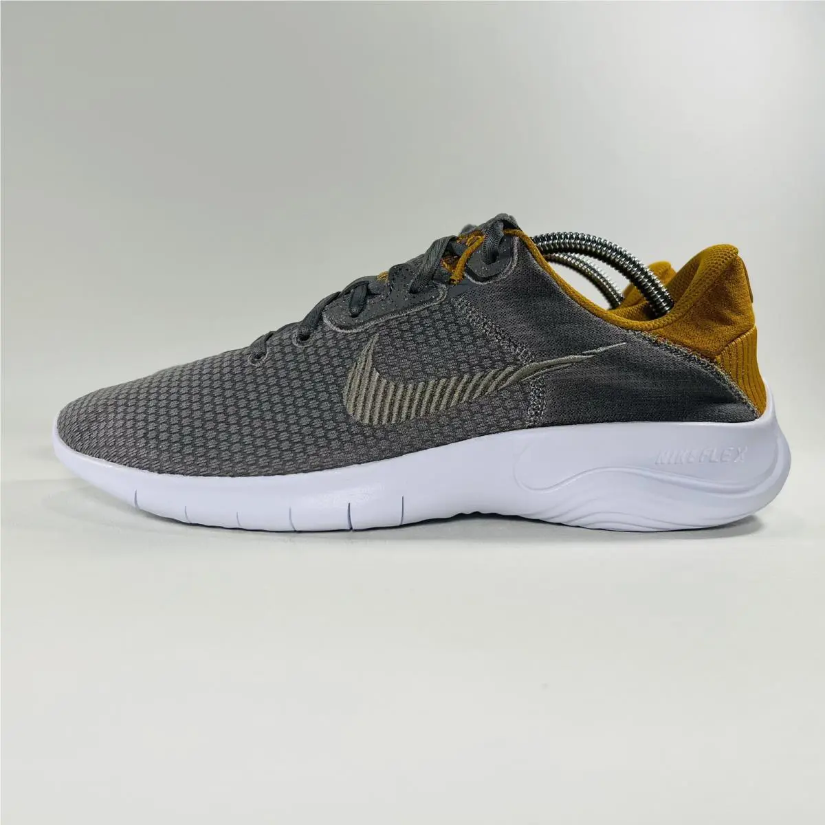 Nike shoes - Nike Flex Experience - Flex Experience - DD9284 009 - Flat Pewter / Gold Suede / White / Metallic Pewter 4