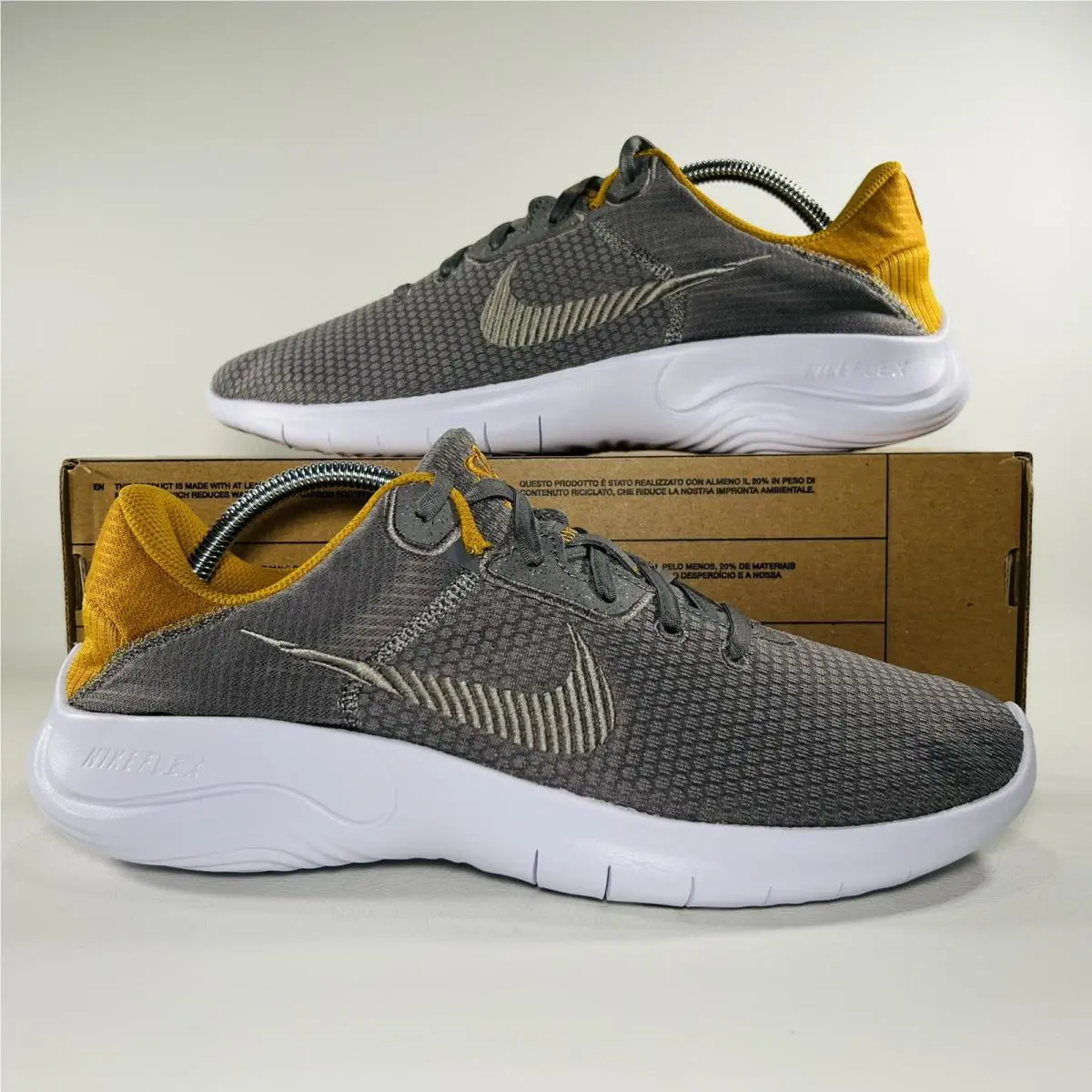 Nike shoes - Nike Flex Experience - Flex Experience - DD9284 009 - Flat Pewter / Gold Suede / White / Metallic Pewter 10