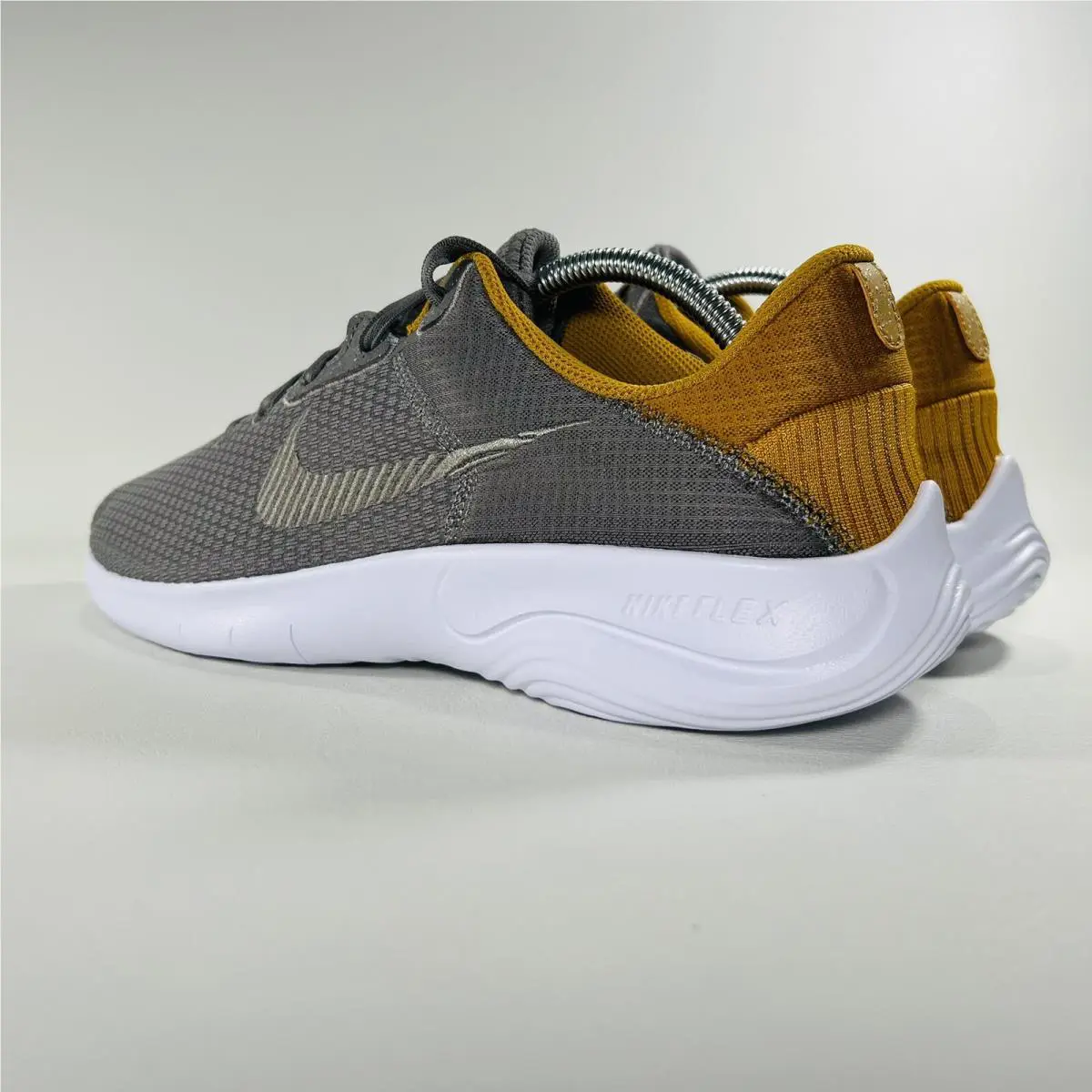 Nike shoes - Nike Flex Experience - Flex Experience - DD9284 009 - Flat Pewter / Gold Suede / White / Metallic Pewter 19