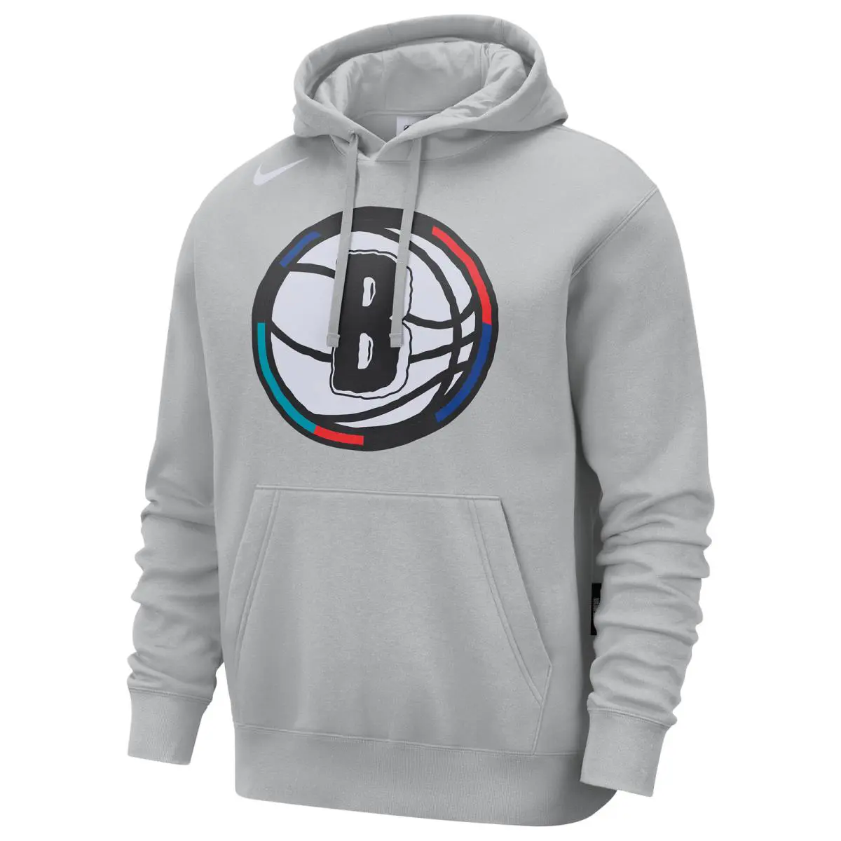 FB4812-070 Mens Nike X Kaws X Nba Brooklyn Nets City Edition Hoodie - Gray