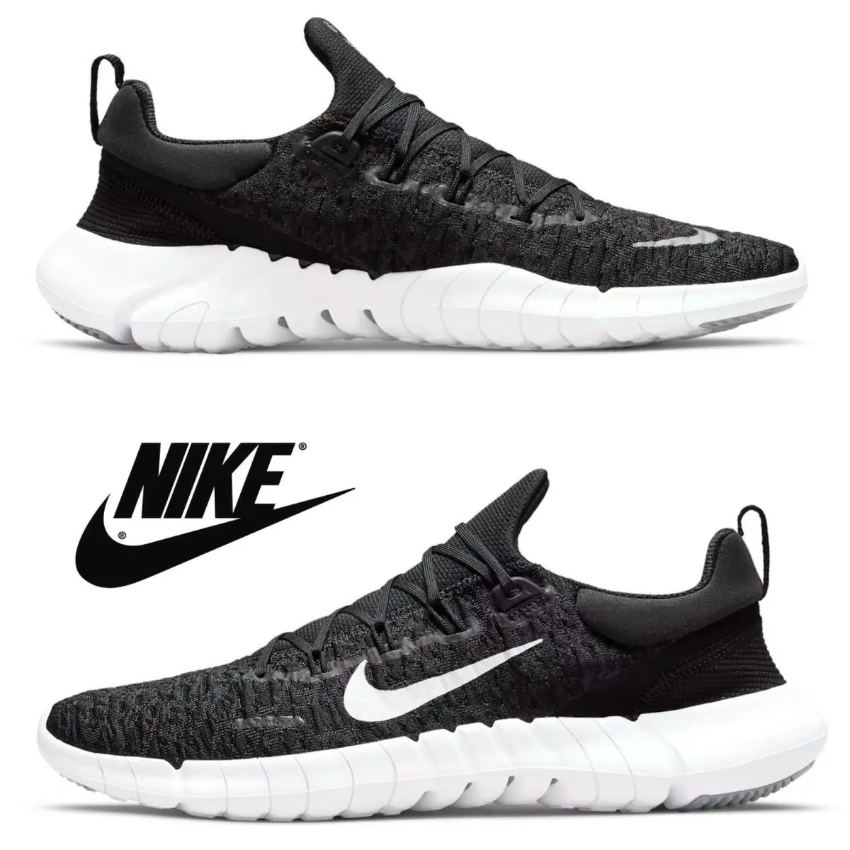 Nike shoes - Nike Free Run 5.0 - Free Run - Black, Manufacturer: Black/Dark Smoke Grey/White 8