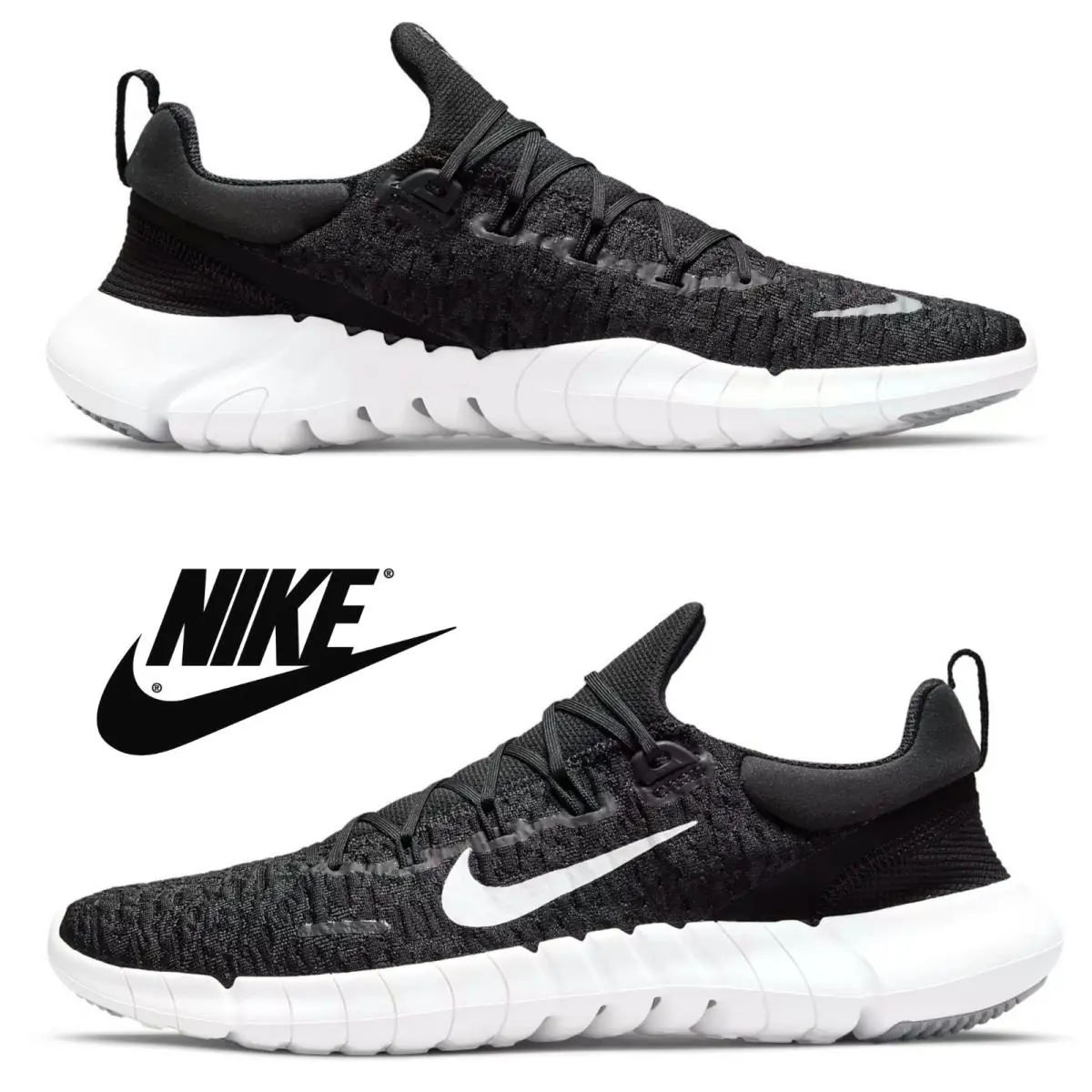 Nike shoes - Nike Free Run 5.0 - Free Run - Black, Manufacturer: Black/Dark Smoke Grey/White 8