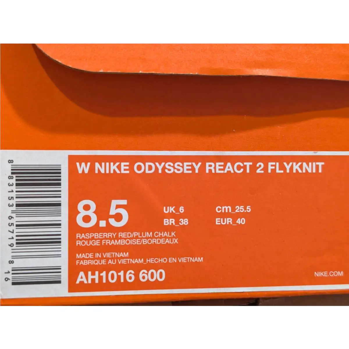 Nike shoes - Nike Odyssey React 2 - Odyssey React - AH1016-600 - Raspberry Red/Plum Chalk 7