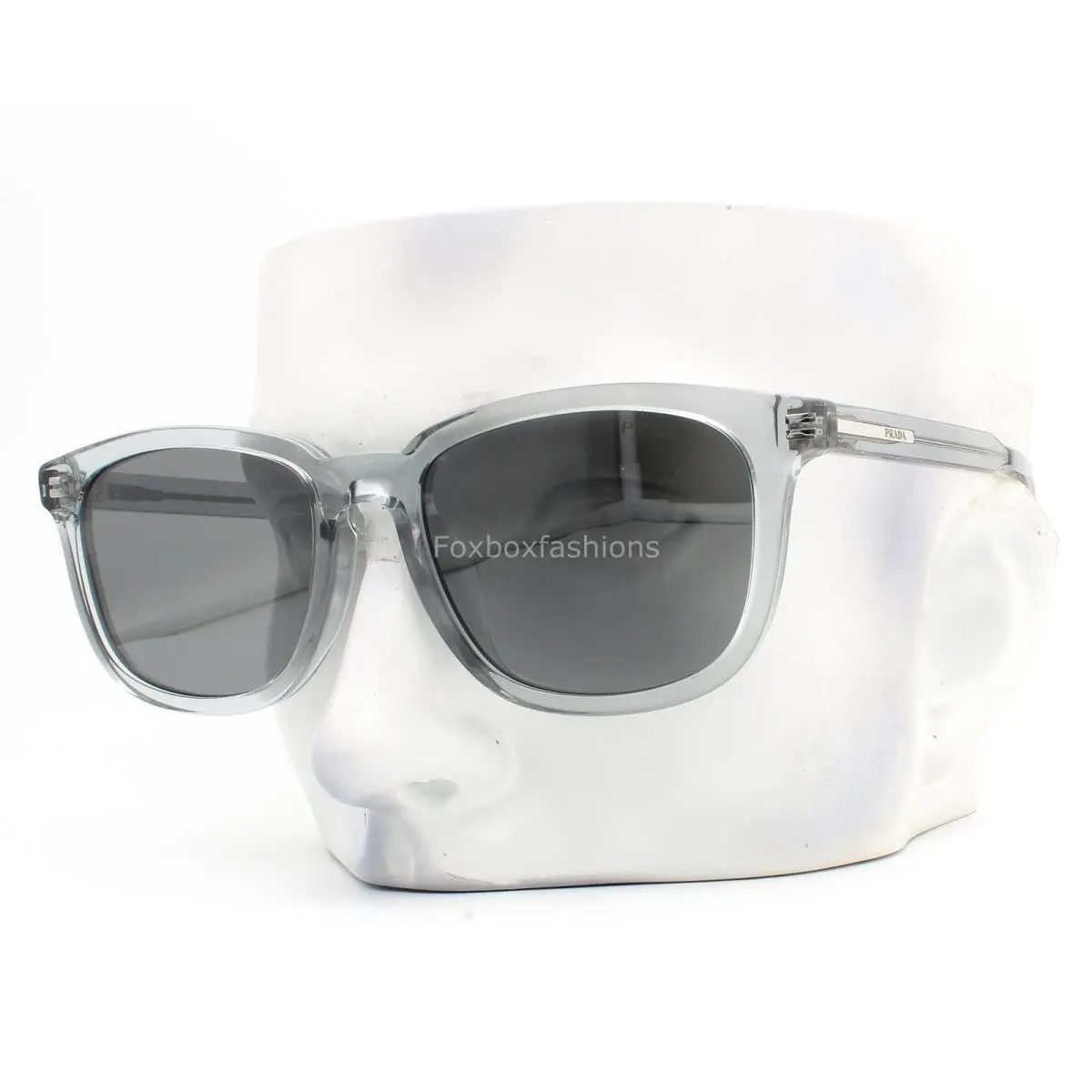 Prada Sunglasses Spr A21F 19T-175 Crystal Clear Blue Gray with Case