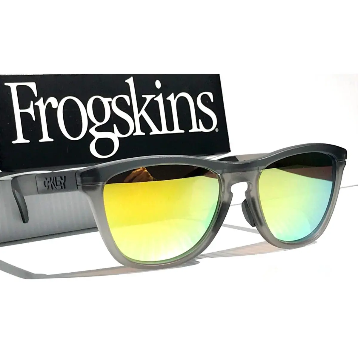 Oakley Frogskins Range Matte Grey Smoke Polarized Galaxy Gold Sunglass 9284