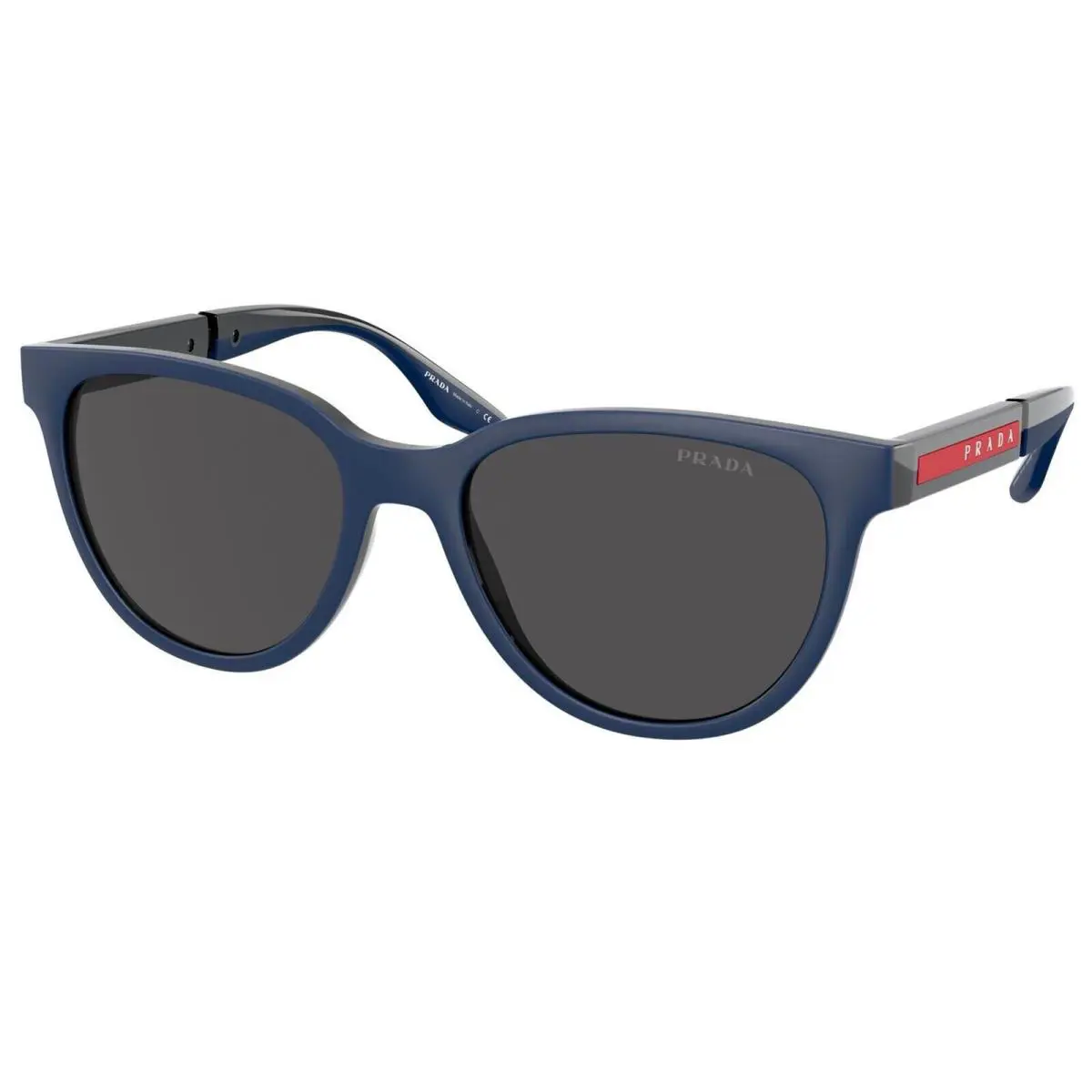 Prada Linea Rossa Dark Grey Oval Men`s Sunglasses PS05XS 02S06F54 - Frame: Black, Lens: Grey