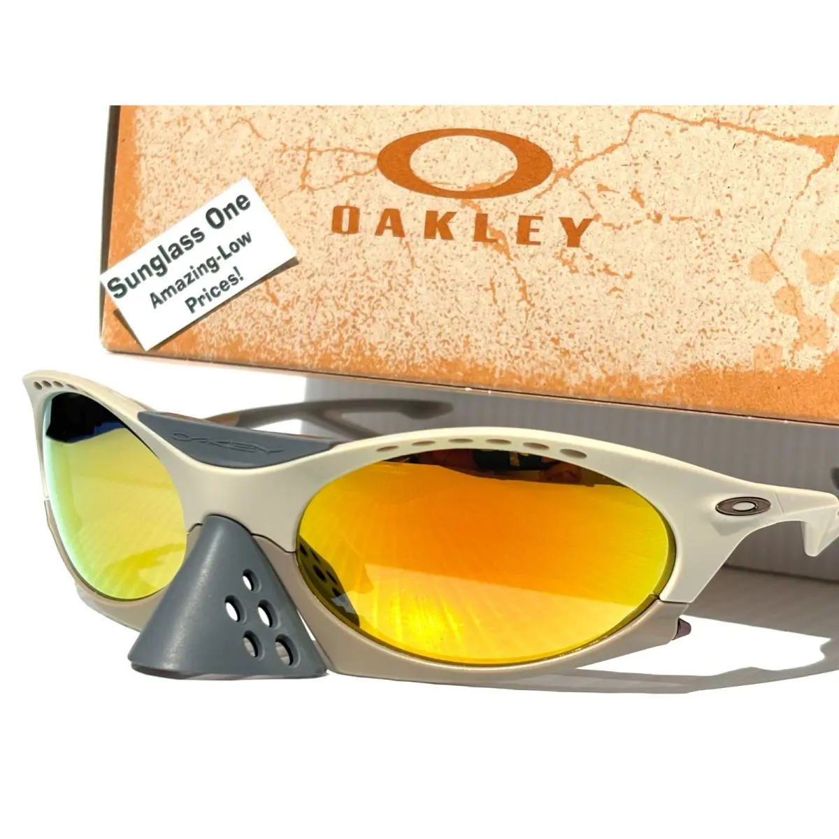 Plantaris Matte Sand Polarized Galaxy Fire Gold Sunglass 9437-02 by Oakley